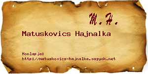 Matuskovics Hajnalka névjegykártya